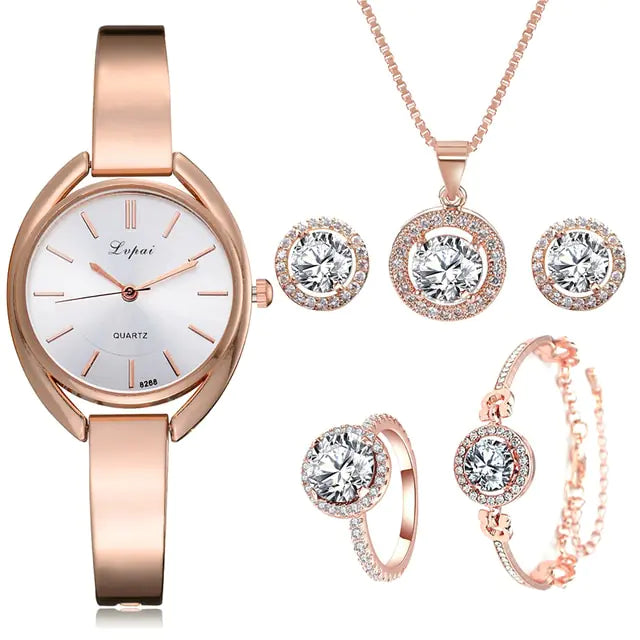 Dimor Roségouden kwartshorloges  Diamond set