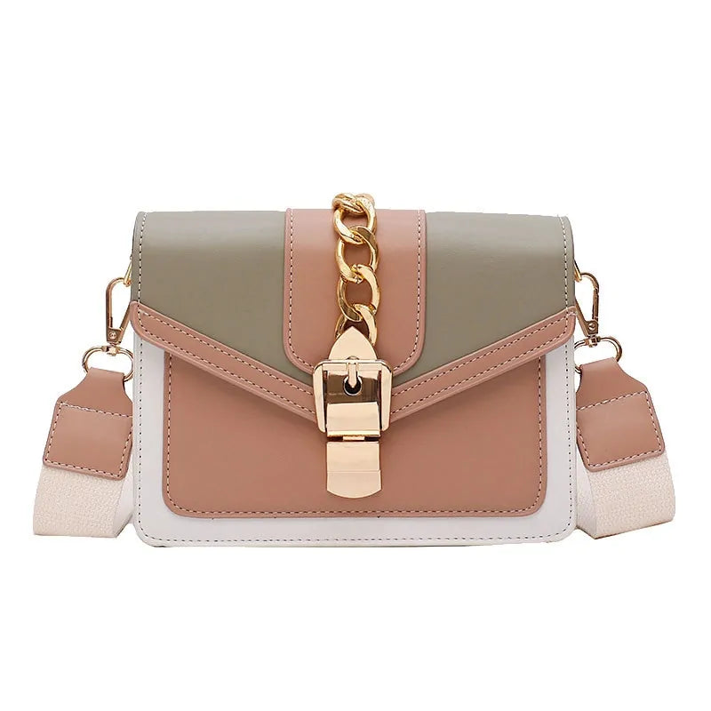 Dimor Kleurcontrast Leren Crossbody Tas