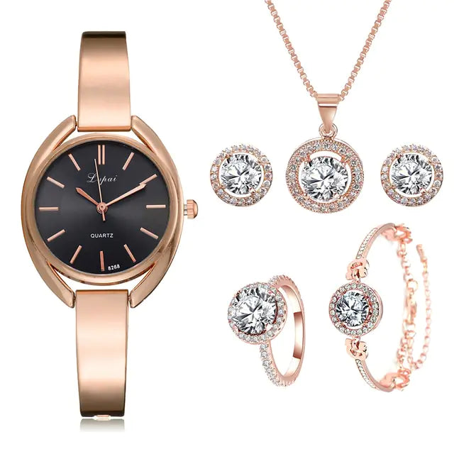 Dimor Roségouden kwartshorloges  Diamond set