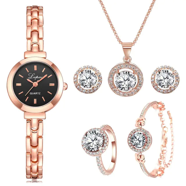 Dimor Roségouden kwartshorloges  Diamond set