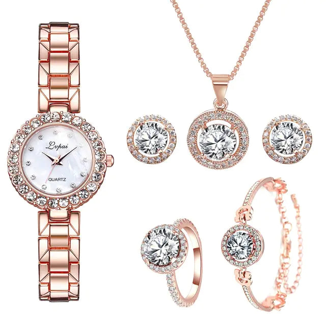 Dimor Roségouden kwartshorloges  Diamond set