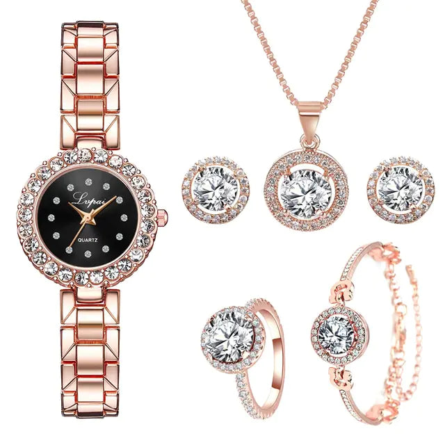 Dimor Roségouden kwartshorloges  Diamond set