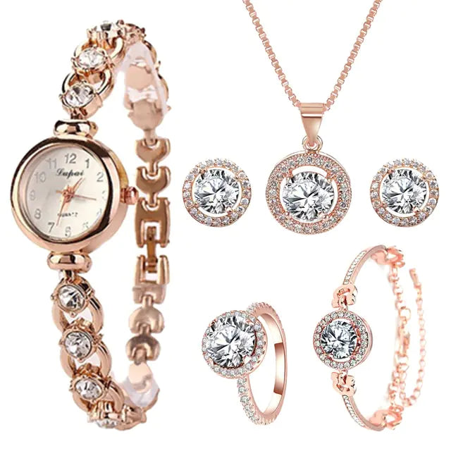 Dimor Roségouden kwartshorloges  Diamond set